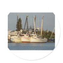 Shrimp Boats x three stickers by Debrene Shrimp Boats x three stickers