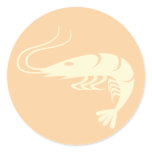 Shrimp Icon Round Stickers