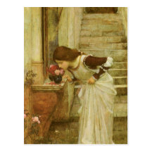Shrine, JW Waterhouse, Vintage Victorian Portrait Post Card