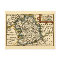 Shropshire County Map, England postcards