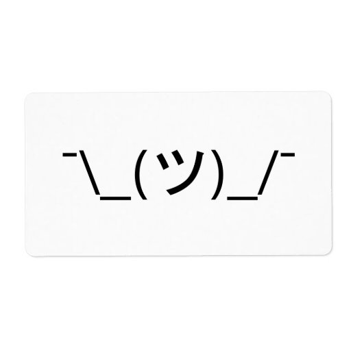Shrug Emoticon Japanese Kaomoji Labels Zazzle