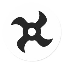 shuriken black ninja star stickers