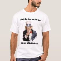 Shut the door on the war - Say no to the draft t-shirts