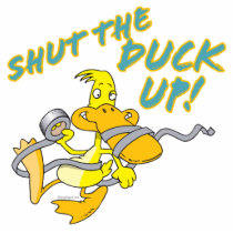 shut the duck up duct tape duck toon photo cutout
