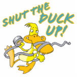 shut the duck up duct tape duck toon photo cutout
