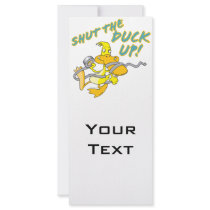 shut the duck up duct tape duck toon full color rack card