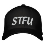 Shut the F*ck Up 1337 Baseball hat White on White Baseball Cap