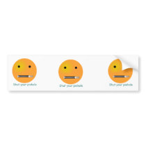 Shut Your Piehole Smiley Bumper Sticker
