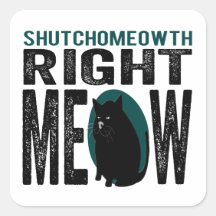 ShutchoMEOWth Right Meow - Funny Kitty Cat Square Sticker