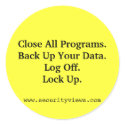 Shutdown Security Sticker