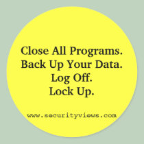 Shutdown Security Sticker