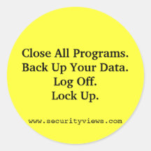 Shutdown Security Sticker
