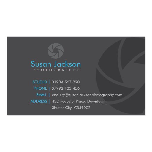 Shutter Logo Photography Business Card (front side)