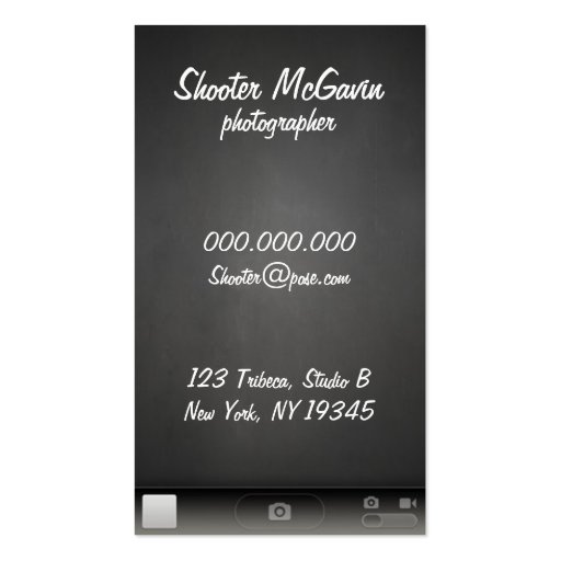 Shutter Photography Business Card (back side)