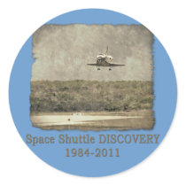 Shuttle DISCOVERY Commemorative Tshirt Round Stickers