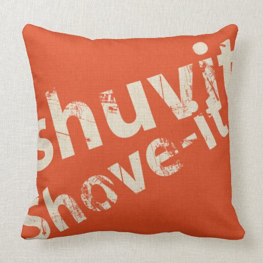 Shuvit Shove-It Word Art Pillow Orange & Natural