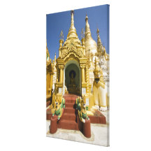 Shwedagon Pagoda (Paya), large temple site that 4 Stretched Canvas Prints