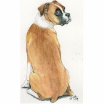"Shy Boxer" Dog Art Ornament Cut Out