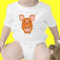 Shy Cartoon Pig custom baby apparel t-shirts