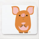 Shy Cartoon Pig mousepad by Lioness_Graphics Shy Cartoon Pig mousepad