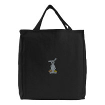 Shy Easter Bunny Rabbit embroidered bags by silly_strings Shy Easter Bunny Rabbit embroidered bags