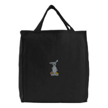 Shy Easter Bunny Rabbit Embroidered Bag