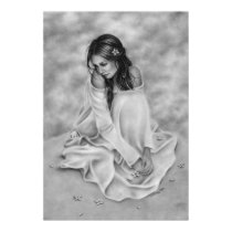 Shy Flower Girl Poster posters