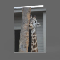 "Shy Giraffe" Greeting Card