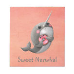 Shy Narwhal with Donut Memo Pad