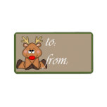 Shy Reindeer Gift Tag Custom Address Labels
