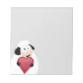 Shy Sheep holding Love Heart Notepad