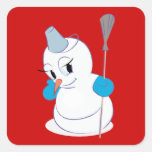 Shy Snowlady Sticker