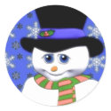 Shy Snowman Holiday Stickers sticker