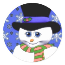 Shy Snowman Holiday Stickers by mariannegilliand Shy Snowman Holiday Stickers