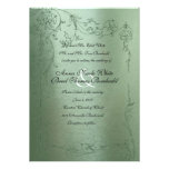 Shy Unicorn Green Metallic Wedding Invitation at Zazzle