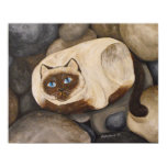 Siamese Amongst the Rocks Poster