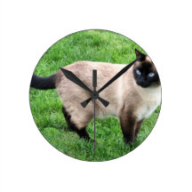 SIAMESE BEAUTY ROUND WALLCLOCKS