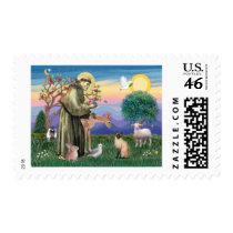 Siamese Cat and St Francis Stamps