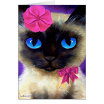 Siamese Cat Art Card by JUDERM Siamese Cat Art Card