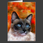 Siamese Cat Art Fire and Ice painting Greeting Cards