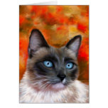 Siamese Cat Art Fire and Ice painting Greeting Cards