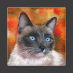 Siamese Cat Art Fire and Ice painting Magnets