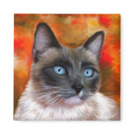 Siamese Cat Art Fire and Ice painting Magnets