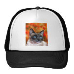 Siamese Cat Art Fire and Ice painting Mesh Hats