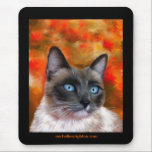 Siamese Cat Art Fire and Ice painting Mousepads
