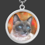 Siamese Cat Art Fire and Ice painting Custom Necklace