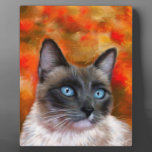 Siamese Cat Art Fire and Ice painting Plaque