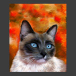 Siamese Cat Art Fire and Ice painting Posters