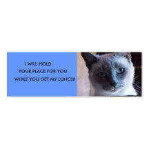 Siamese Cat Bookmark Business Card Template