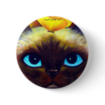 SIAMESE CAT BUTTON by JUDERM SIAMESE CAT BUTTON